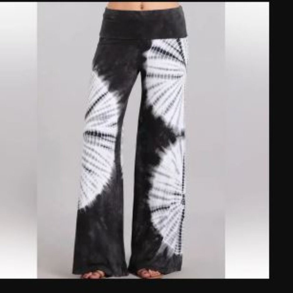 NWOT CHATOYANT Grey Tie Dye Palazzo Pants